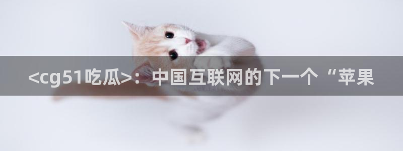 废太子在七零吃瓜看戏:<cg51吃瓜>:中国互联网的下一个“苹果