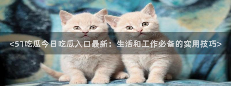 www.黑料.com：<51吃瓜今日吃瓜入口最新：生活和工作必备的实用技巧>